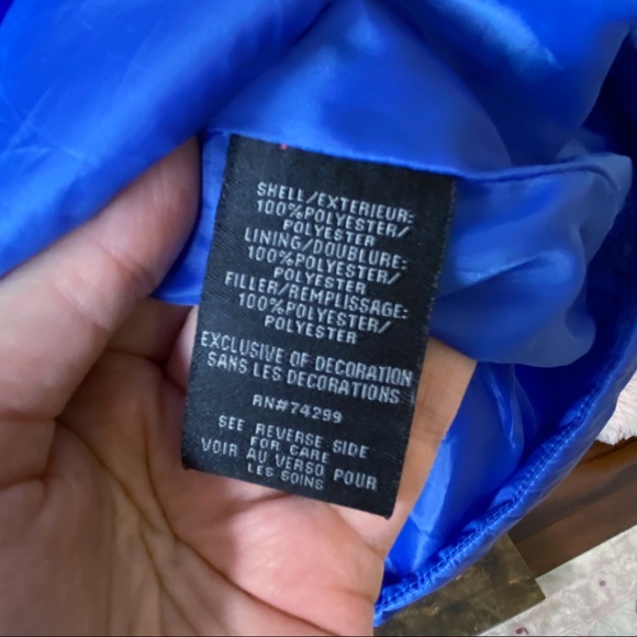 Madden Girl Puffer Jacket Foldable Packable Royal Blue Lightweight Weather 1X - Picture 9 of 10